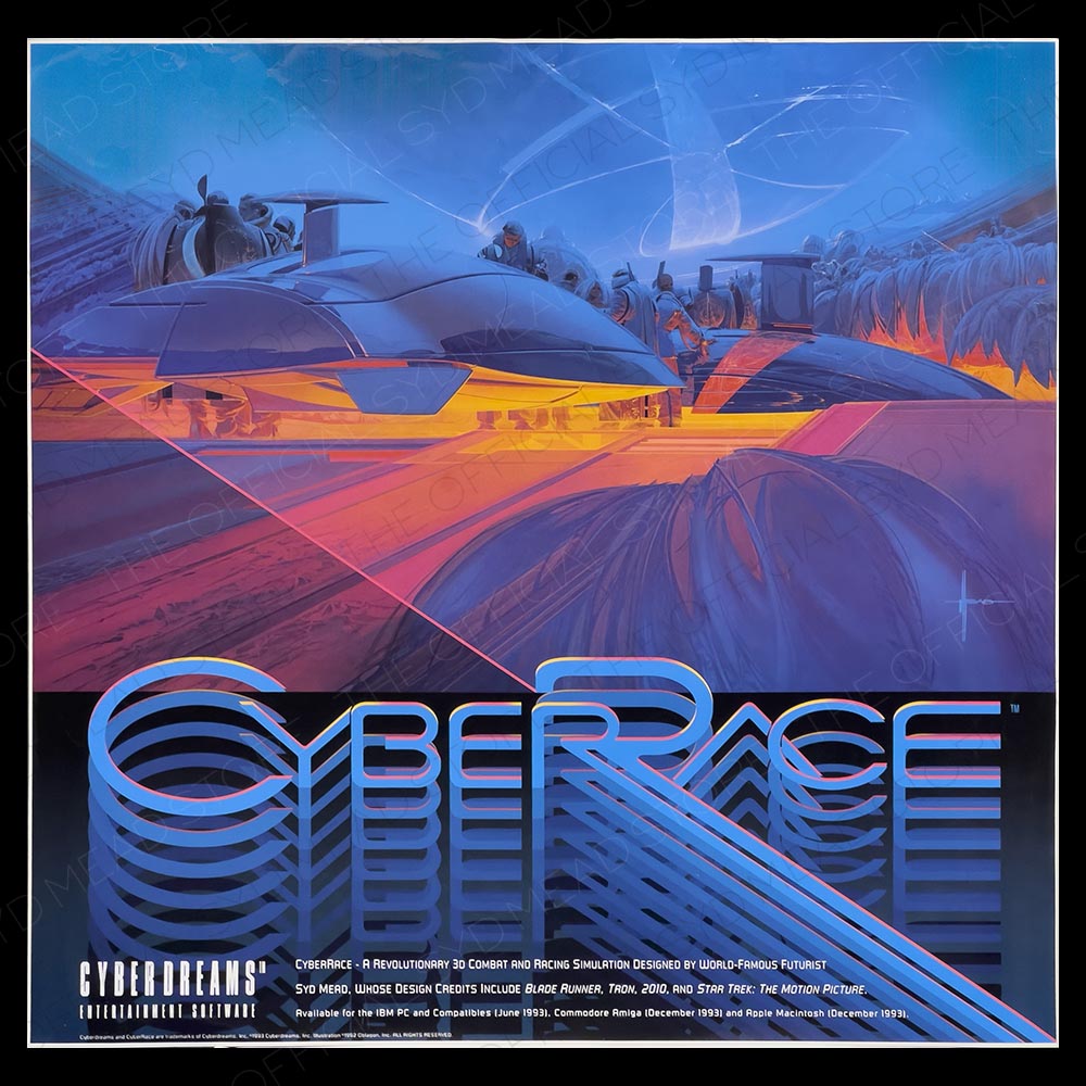 Syd Mead Cyber Race Vintage Video Game poster