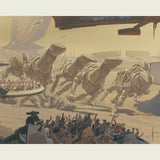 Syd Mead's Running of the Six DЯGXX 1987 Vintage lithograph