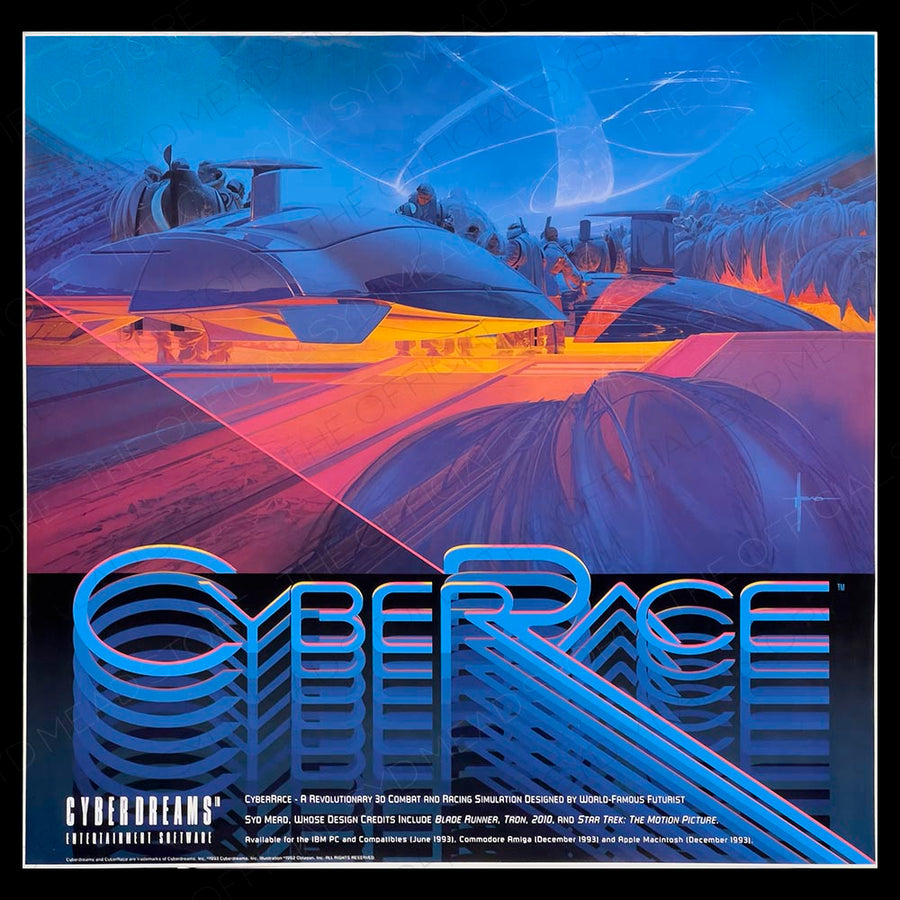 Syd Mead Cyber Race Vintage Video Game poster